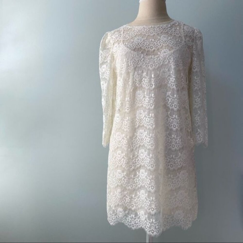 Forever 21 Lace Slip Dress Ivory Small
